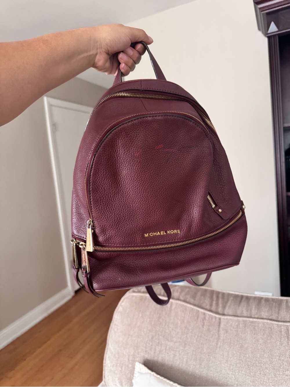 MICHAEL KORS Plum Leather Medium Backpack - Picture 4 of 10